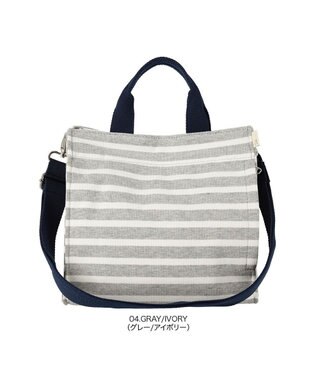 ROOTOTE 1413【無地＆ボーダー】/ NA.スクエア2way.テンジク-B 04：グレー・アイボリー