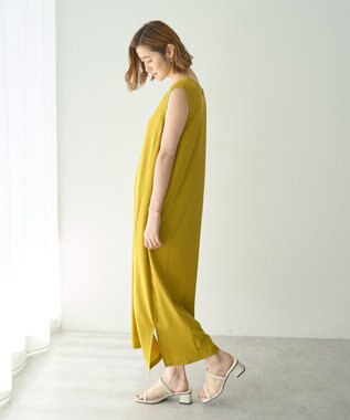 YECCA VECCA 2wayノースリーブカットワンピース Yellow