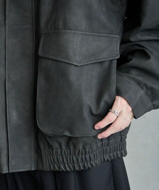 WEGO 【ユニセックス着用ITEM】エコレザー2WAYフライトジャケット 柄1