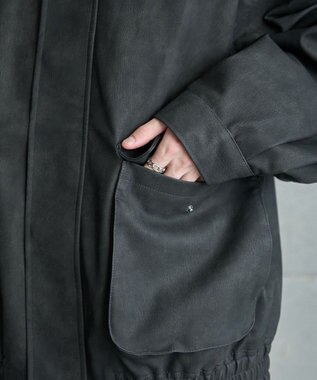 WEGO 【ユニセックス着用ITEM】エコレザー2WAYフライトジャケット 柄1