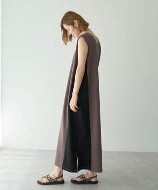 YECCA VECCA 2wayノースリーブカットワンピース Charcoal Gray