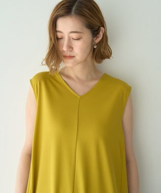 YECCA VECCA 2wayノースリーブカットワンピース Yellow
