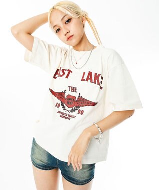 WEGO 【ユニセックス着用ITEM】グラフィックヘンリーネックT（SS） オフホワイト