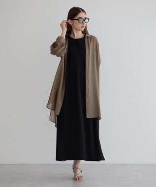 YECCA VECCA 2wayノースリーブカットワンピース Black