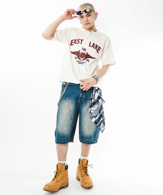 WEGO 【ユニセックス着用ITEM】グラフィックヘンリーネックT（SS） オフホワイト
