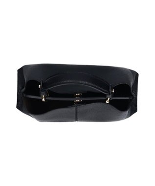 INTER-CHAUSSURES 【LORISTELLA】レザーハンドルセンターシームハンドバッグ ブラック