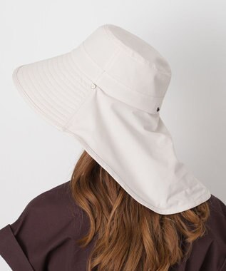 MOONBAT 【遮光100％/遮熱/UVカット】PAUL&JOE ACCESSOIRES(ポール&ジョー）後ろ垂れ 広つばハット 帽子 サイズ調整可能 手洗い可能 オフホワイト