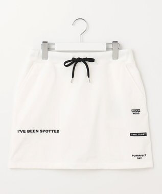 PW CIRCULUS 【WOMEN】【洗える/軽量】裏毛 ロゴ スカート ゴルフウェア レディース ホワイト