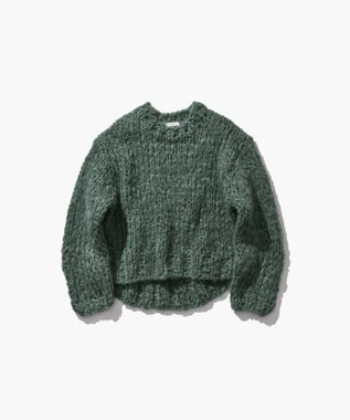 ATON HAND KNIT | オーバーサイズプルオーバー GREEN