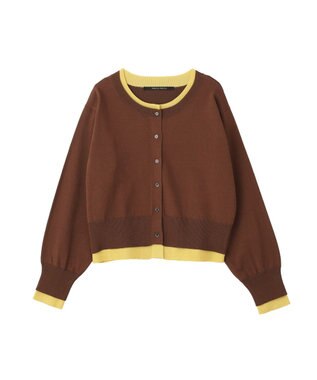YECCA VECCA 2wayレイヤードクルーネックカーディガン Brown