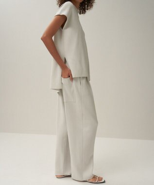 ATON 50/2 NATURAL DYED ORGANIC | ストレートイージーパンツ LIGHT GRAY