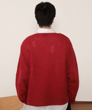 WEGO ダブルガーゼダメージプルオーバー レッド