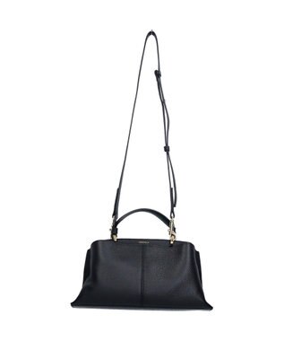 INTER-CHAUSSURES 【LORISTELLA】レザーハンドルセンターシームハンドバッグ ブラック