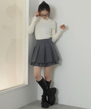 WEGO 【2025年秋冬新作】リブタートルニット ホワイト