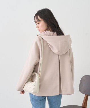 earth music&ecology 【フード取り外し可】2WAYフードコート Light Beige