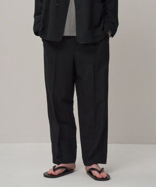 ATON TWIST WOOL LINEN | スタンダードパンツ - UNISEX CHARCOAL TOP