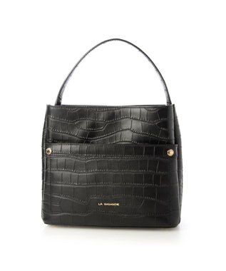 LA BAGAGERIE クロコエンボス2WAYバッグ ブラック
