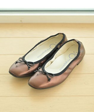 nouvelleRobe Oū 【本革・高反発】Square スクエアトゥ メタリックバレエシューズ