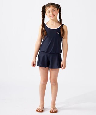 OP／FILA 【FILA】大きいサイズ｜キュロットタイプ ワンピーススクール水着 180㎝ ネイビー×ホワイト