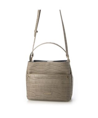 LA BAGAGERIE クロコエンボス2WAYバッグ グレー