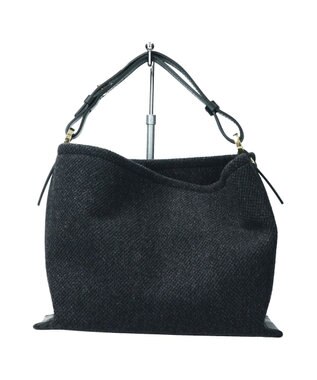 INTER-CHAUSSURES 【LORISTELLA】レザーハンドルキャンバスバッグ ブラックコンビ