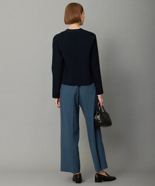 ICB 【UVケア・洗える】ウール2WAYストレッチ ワイドストレートパンツ ダルブルー系