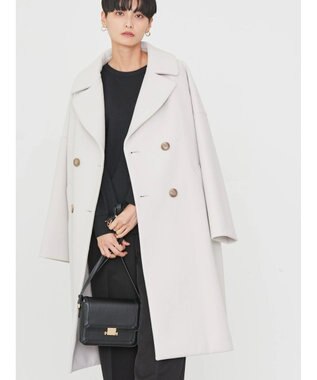 AMERICAN HOLIC 中空ＦＩＢＥＲドロップショルダーチェスターコート Light Gray