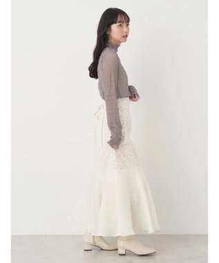 earth music&ecology ジャガードシャーリングシアートップス Gray