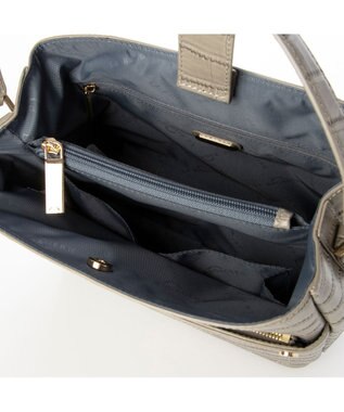 LA BAGAGERIE クロコエンボス2WAYバッグ グレー