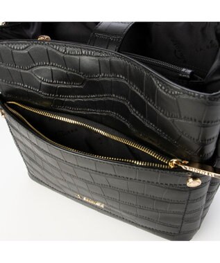 LA BAGAGERIE クロコエンボス2WAYバッグ ブラック