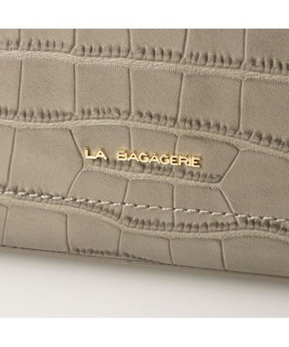 LA BAGAGERIE クロコエンボス2WAYバッグ グレー