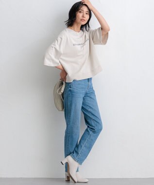 23区 S 【洗える】ライトコットンテリー ワイドスリーブ ロゴ カットソー ベージュ系