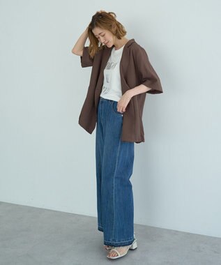 YECCA VECCA ハーフスリーブライトジャケット Brown