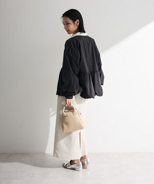 Green Parks ノーカラーペプラムブルゾン Black