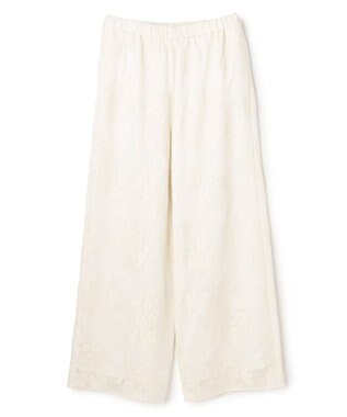 UNFILO 【ウエストゴム】ボタニカル エンブロイダリー パンツ エクリュ