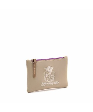 A.D.M.J. 【魔法の様に軽い】マジックライト/イタリアンファブリックステッチ刺しゅうフラットポーチ2セット(S・M) ベージュ