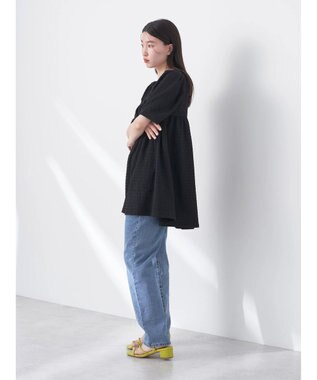 earth music&ecology ジャガードギャザーチュニック Black