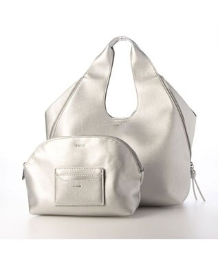 UNBILLION カシュカシュ cachecache / 3ピースソフト合皮トート シルバー