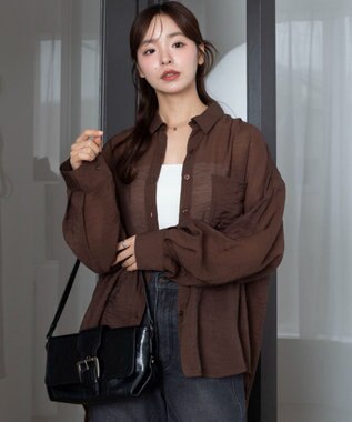 WEGO 【2026年春夏新作】シアーシャツ ダークブラウン