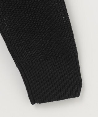 自由区 【XSサイズ～/洗える】リネンミドルゲージボートネック ニット ブラック系