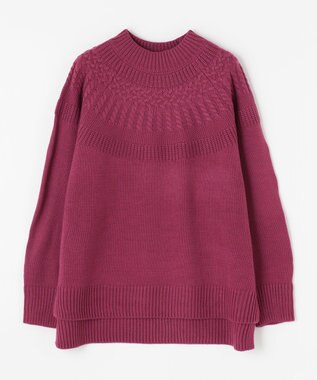 ANY 【洗える】ソフトタッチ求心ニット マゼンタ