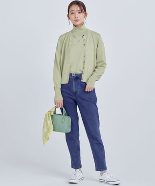 組曲 【6色展開・UVケア】モダンタートルニット ピスタチオ系