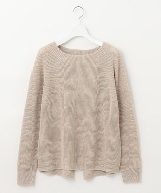 自由区 【XSサイズ～/洗える】リネンミドルゲージボートネック ニット ベージュ系