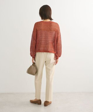 Green Parks ラメメッシュニットプルオーバー Orange