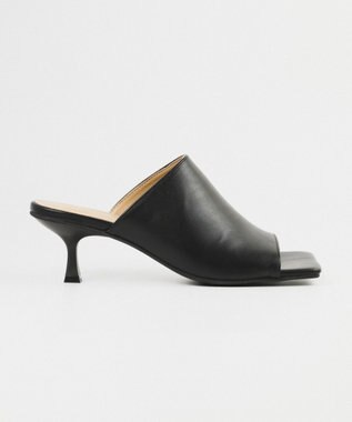 BONTRE 【PRECIEUX JOUET/プレシュウジュエ】ワイドスクエアスカルプチャーヒールミュール/019PJ ブラック