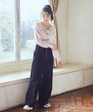 earth music&ecology 【WEB限定】リボンニットアンサンブル Pink