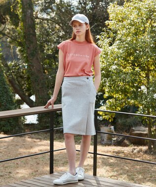 23区GOLF 【23Fondation/WOMEN】フレンチスリーブ ロゴトップス ピンク系