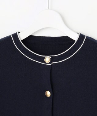 ANY SIS L CICA加工 ニット ジャケット ネイビー