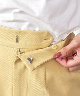 Tiaclasse 【洗える】センタープレス テーパードパンツ イエロー