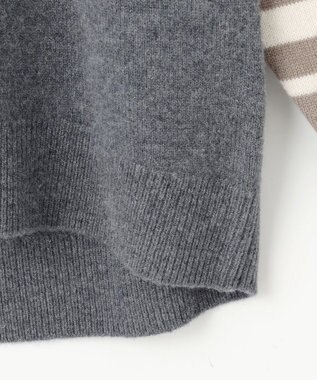 自由区 L ウールカシミヤブレンドラグランスリーブ ニット マルチボーダー